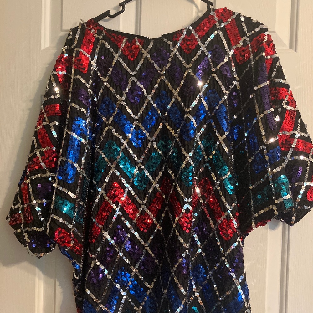 Hand made Sequin plus size vintage blouse
